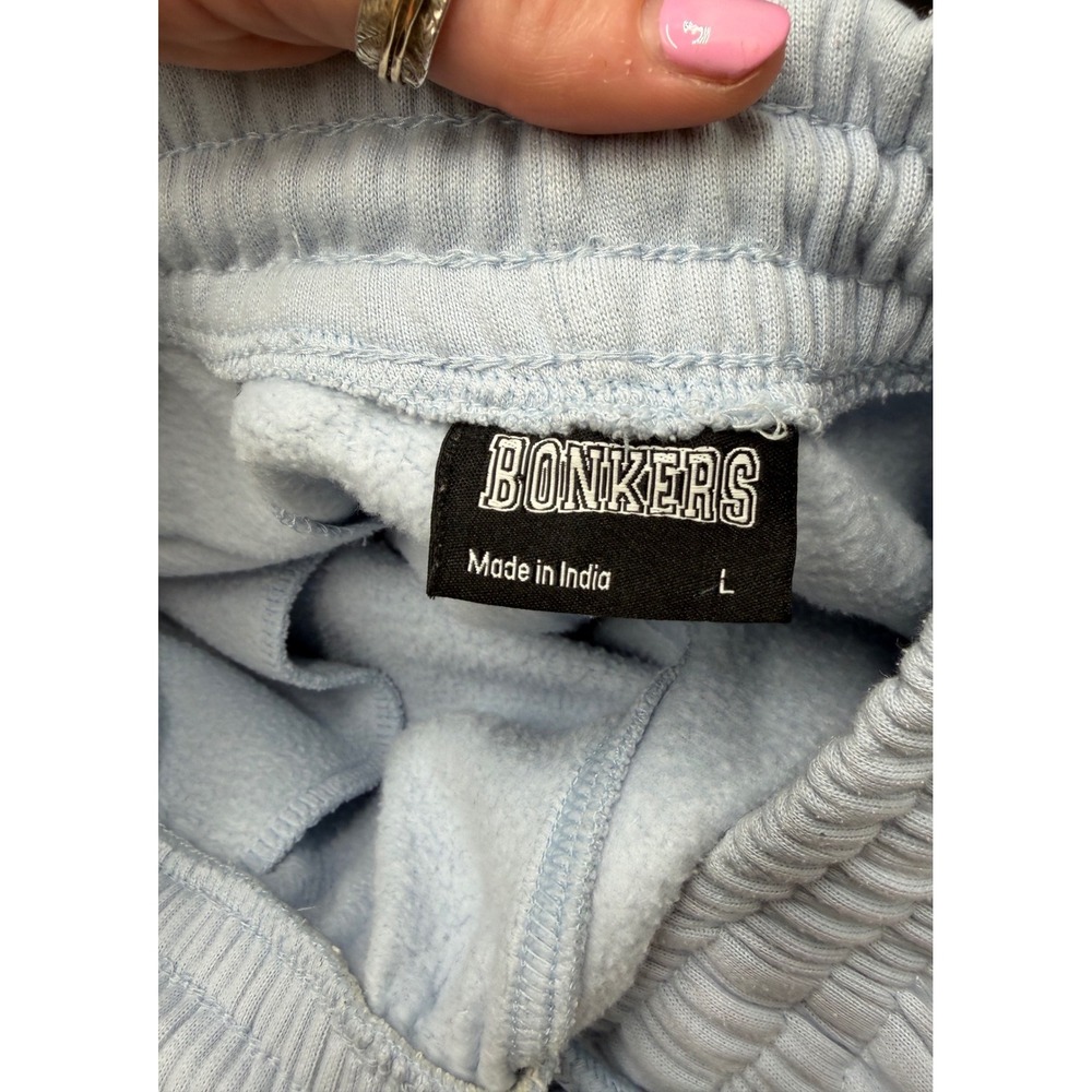 Bonkers Corner Authentic Blue Fleece Sweat Shorts Mens Large Zipper Pockets - Picture 7 of 7